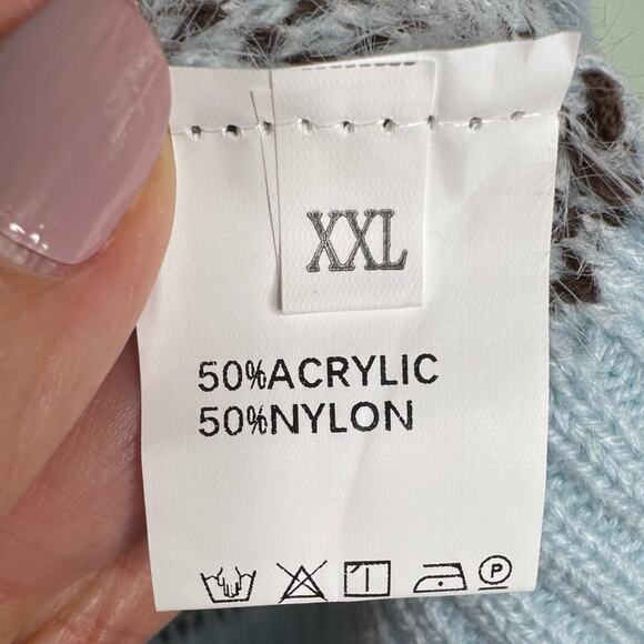 Daisies Light Blue Floral Sweater White Daisy Size XXL - Picture 6 of 10